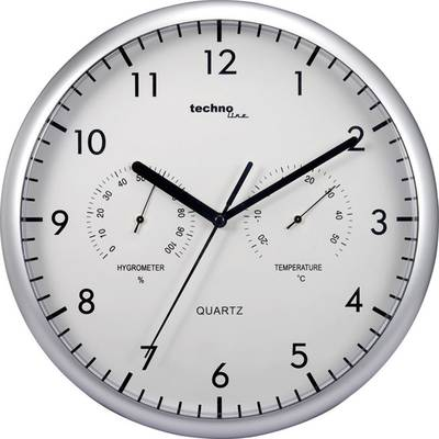 Analóg kvarc falióra hőmérséklet és légnedvesség mérővel, O 26 cm, Techno Line WT 650 (WT 650)