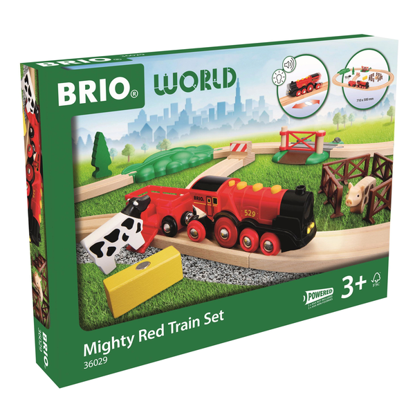 BRIO 36029 játékkészletek, vonatszett hatalmas piros mozdonnyal