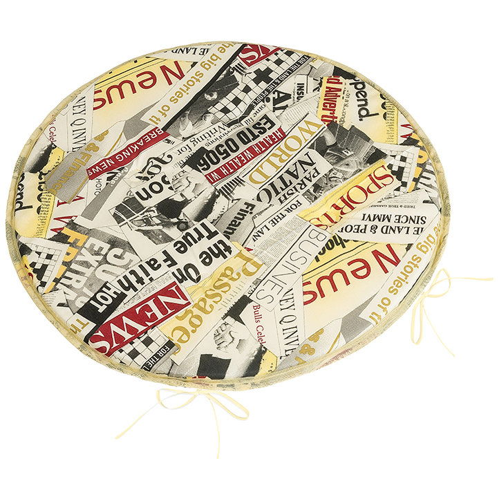 BELLATEX Adéla Seat 79/228 round smooth d.40 cm coloured newspaper (12467)