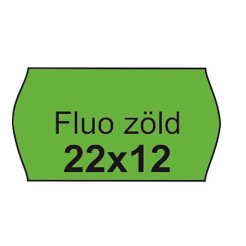 Fluo 22 x 12 mm Árazószalag - Zöld (10 tekercs) (5998377100216)