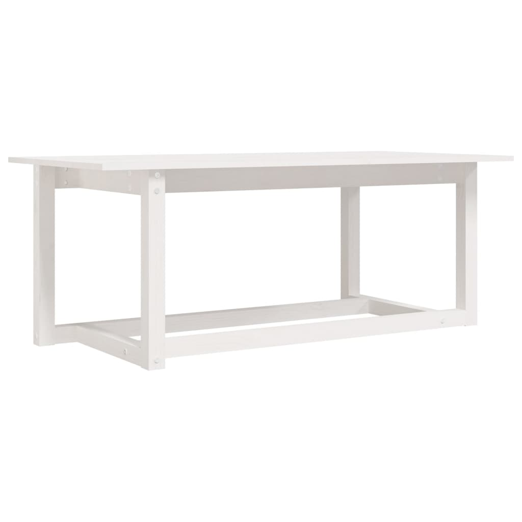 fehér tömör fenyőfa dohányzóasztal 110 x 55 x 45 cm (822168)
