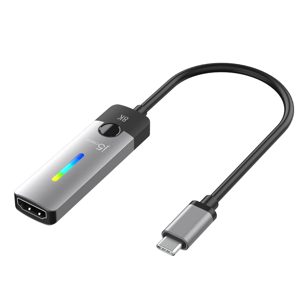 j5create JCA157 video átalakító kábel 10 M USB C-típus HDMI Fekete, Szürke (JCA157-N)