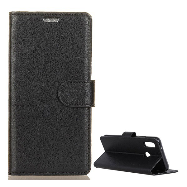 Tok álló, bőr hatású (FLIP, oldalra nyíló, asztali tartó funkció, prémium) FEKETE [Xiaomi Mi 8 SE] (5996457781904)