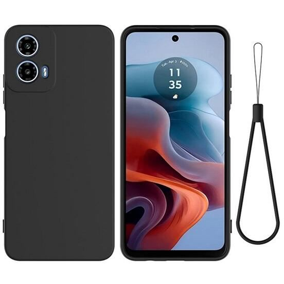 Gigapack Motorola Moto G34 (XT-2363) prémium szilikon tok csuklópánttal, matt fekete (GP-155161) (GP-155161)