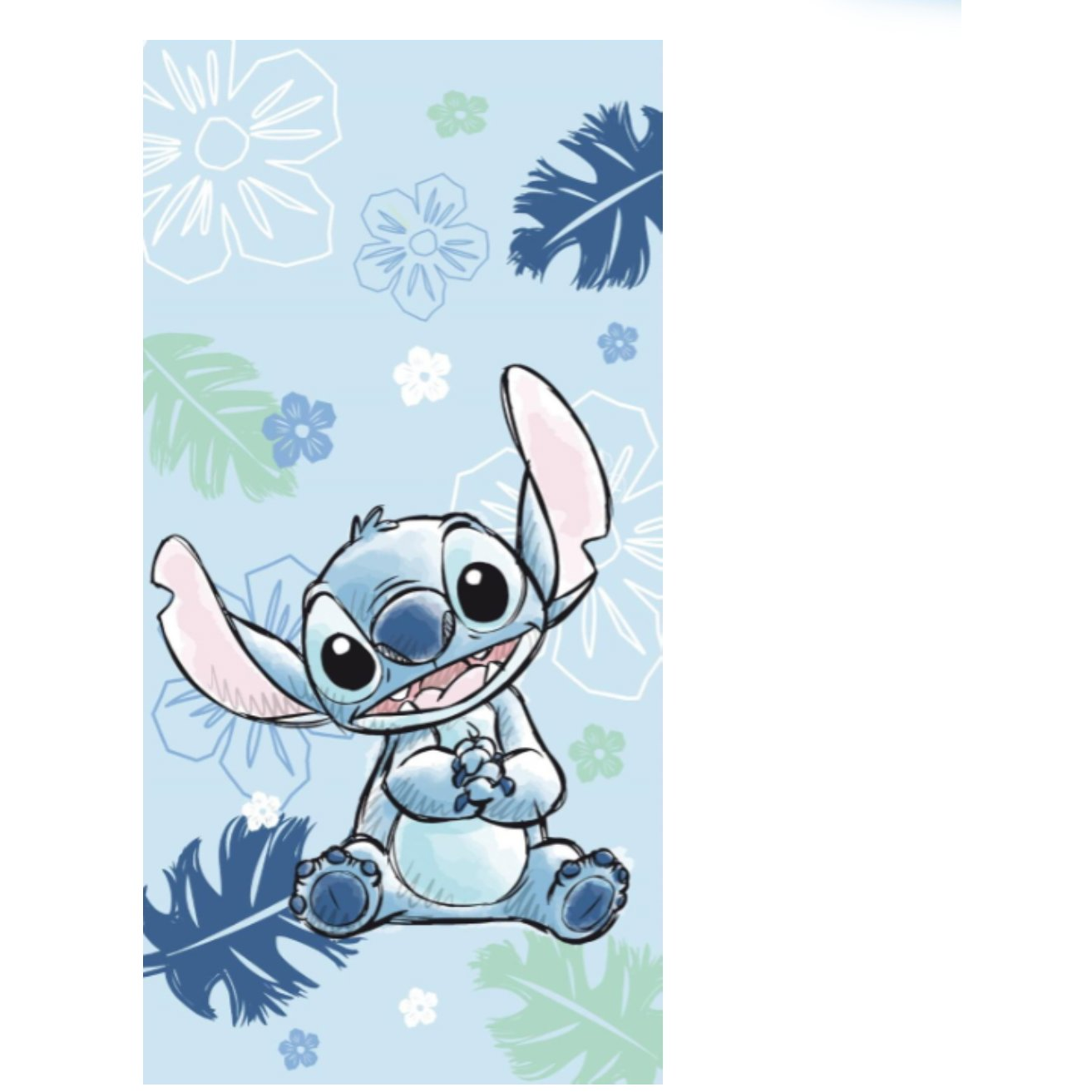 JERRY FABRICS Törölköző - Lilo és Stitch, Ohana, kék, 70×140 cm (8592753039755)