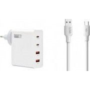 Somostel 130W GaN biała 2x USB + kabel USB Typ-C 6A 120W ( )