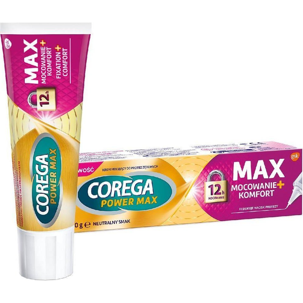 Corega  COREGA Power Max Mocowanie + Komfort 40g