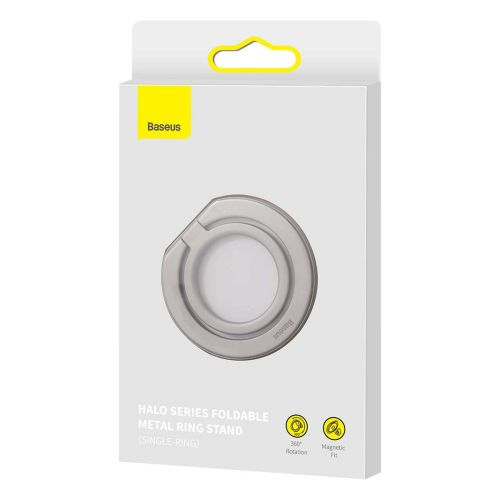 Suport universal pentru telefon Baseus Halo Metal Ring, Magnetic, Silver