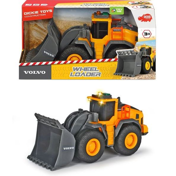 Dickie Volvo homlokrakódó munkagép 23 cm, fénnyel és hanggal (203723003) (203723003)