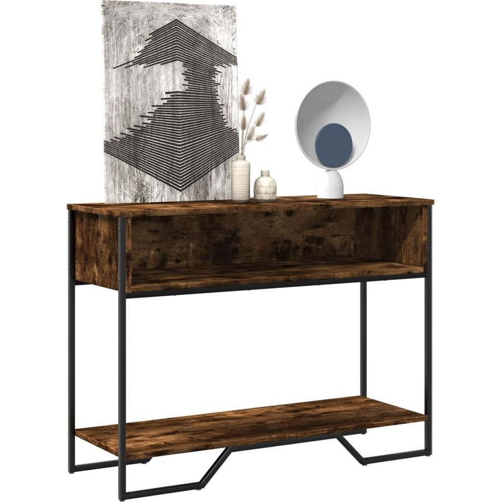 füstös tölgy színű szerelt fa tálalóasztal 100x35x74,5 cm (848531)