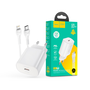 HOCO hálózati töltő adapter Type-C bemenettel + 1 m-es Type-C - Lightning kábel - 25W - HOCO N22 Charger Set PD + QC - fehér (HC600682)