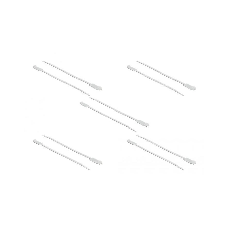 Delock Kábelkötöző címkével Hx 190 x Sz 4,8 mm, 10 darab fehér (18956)