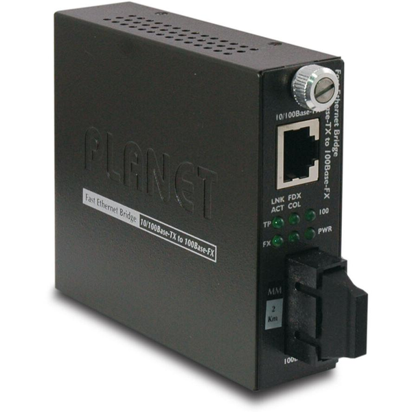 PLANET FST-802 hálózati média konverter 100 Mbit/s 1310 nm Multi-mode Fekete