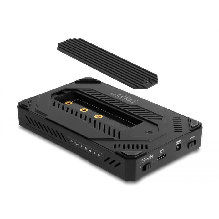 Delock USB Type-C ház 1 x M.2 NVMe SSD-hez, valamint 1 x 2.5 , klón funkciós SATA SSD / HDD-hez (42020)
