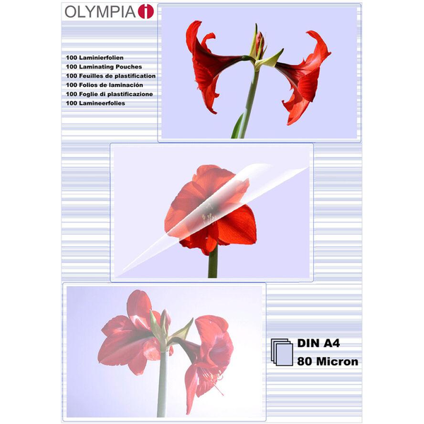 Olympia Laminierfolien DIN A4, 100 Stück 80 mic