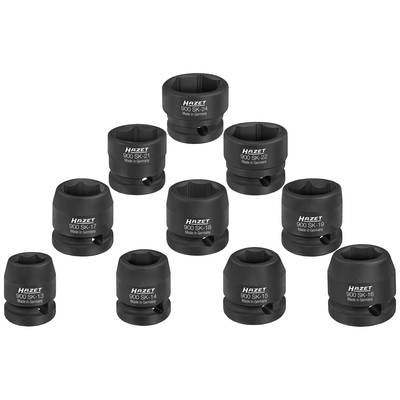 Hazet 900sk/10 Juego De Llaves De Vaso De Impacto ∙ Cuadrado Hueco 1/2 Pulgadas (12,5 Mm) ∙ Perfil De Tracción De Hexágono Exterior ∙ 13 – 24 ∙ Número De Herramientas: 10