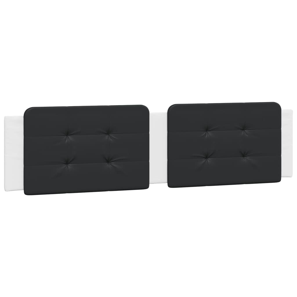 fekete és fehér műbőr fejtámla párna 200 cm (374889)