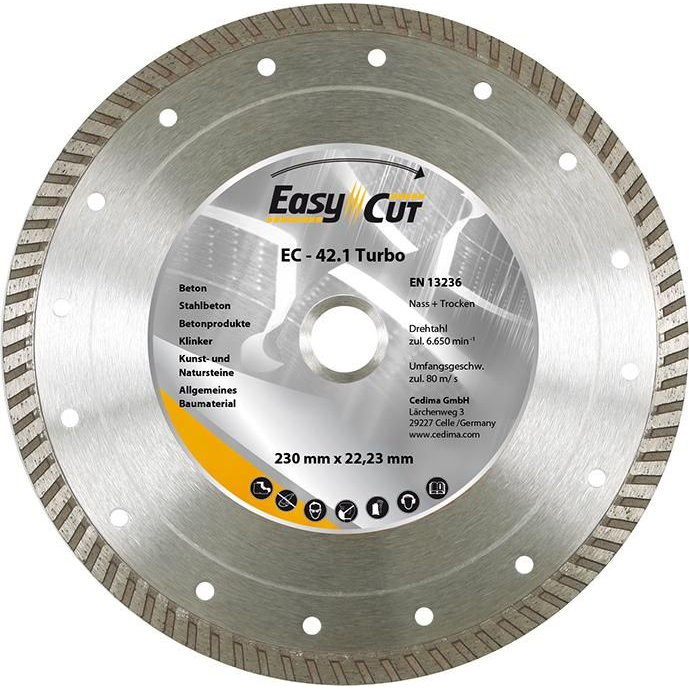 Diamantový rezný kotúč EC-21.2 125x2,1x12x22,23 mm
