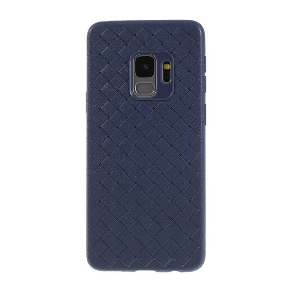 Szilikon telefonvédő (bőr hatású, fonott minta) KÉK [Samsung Galaxy S9 (SM-G960)] (5996457766178)