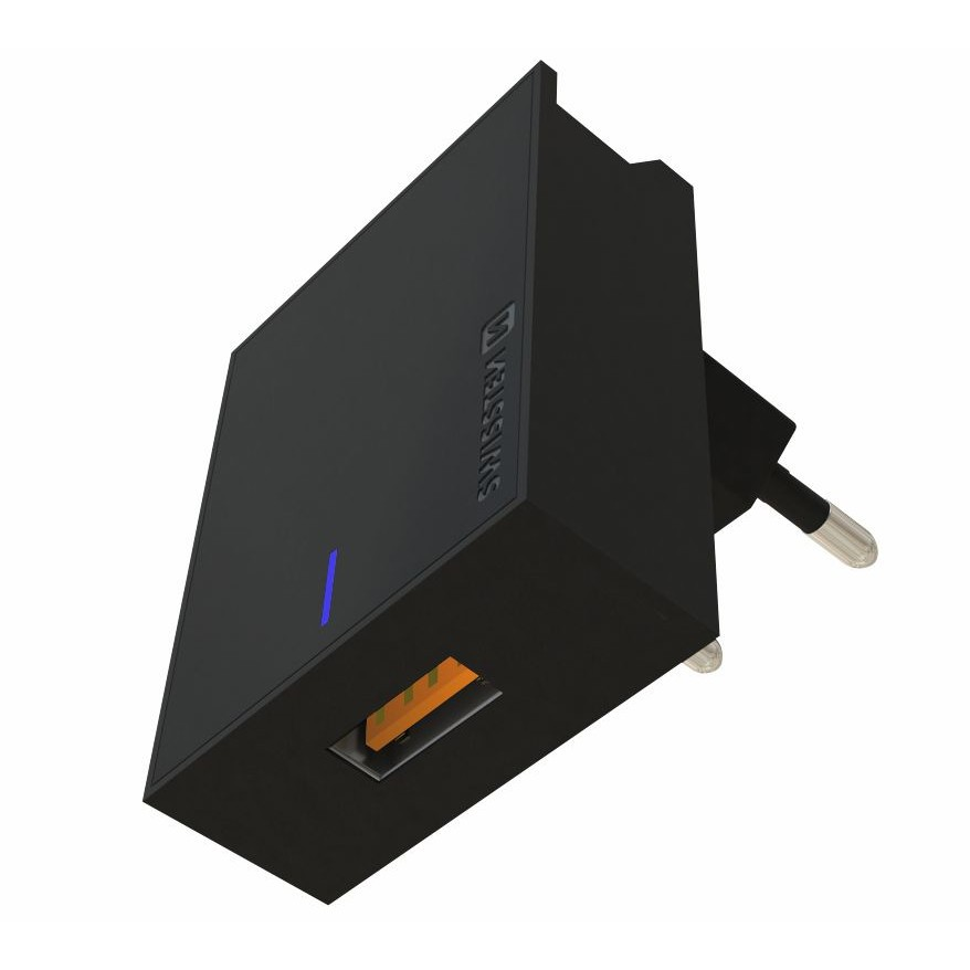 Swissten Huawei SuperFastCharge USB-A Hálózati töltő - Fekete (22.5W) (22049700)