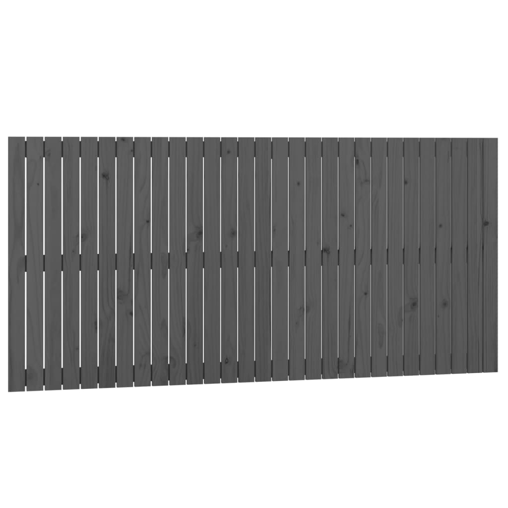 szürke tömör fenyőfa fali fejtámla 185x3x90 cm (824915)