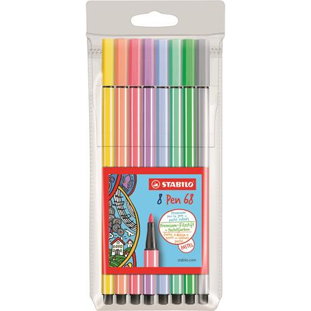 STABILO Pen 68 filtpen Flerfarvet 8 stk