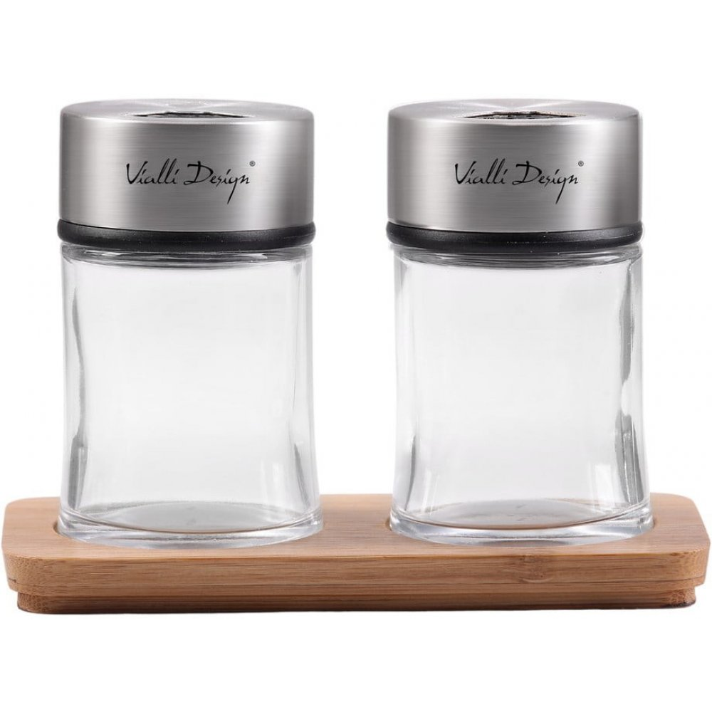 Vialli Design 8821 Soho Üveg Fűszerszóró szett - Átlátszó / Ezüst (8821)