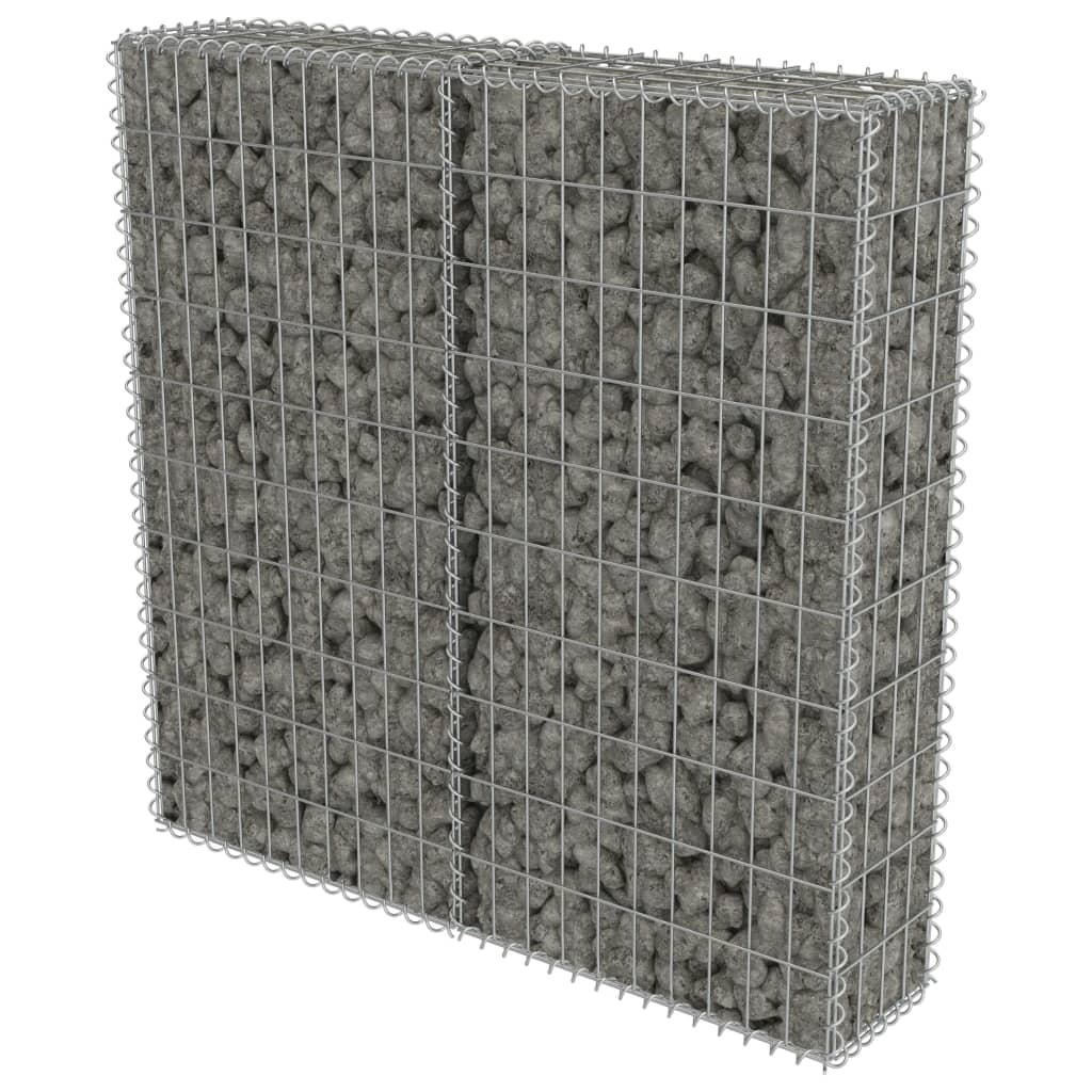 horganyzott acél gabion fal felső zárással 100 x 20 x 100 cm (143578)