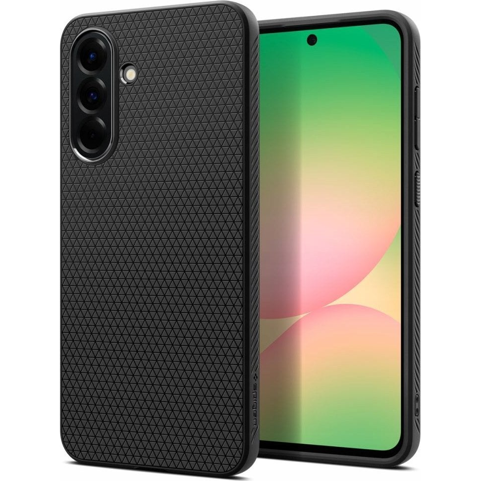 Samsung A56 5G Spigen Liquid Air Szilikon Telefonvédő Ütésállóság, Rombusz, Fekete (8800283301175-ACS09291)