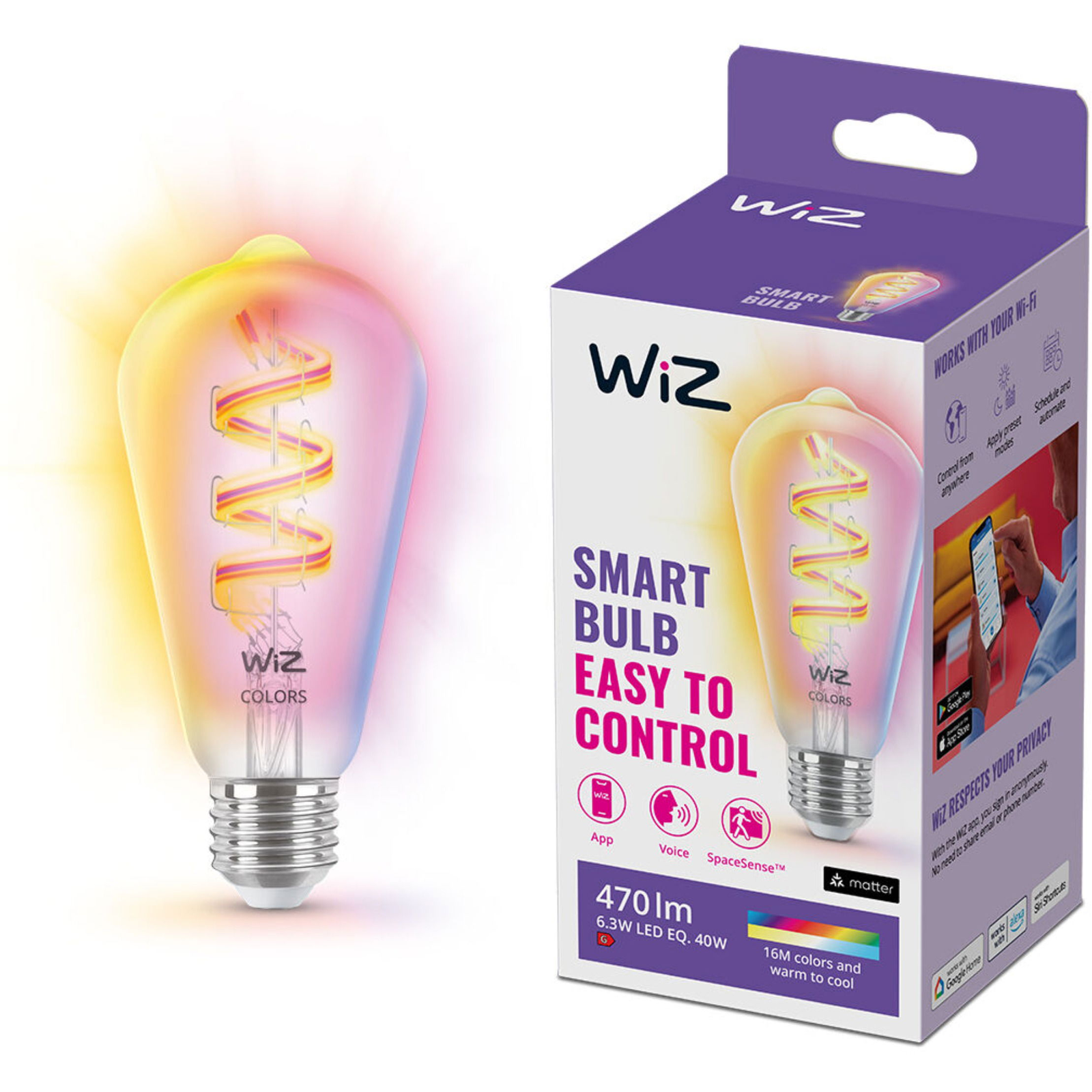 WiFi BLE ST64 E27 922-65 RGB CL 1PF/6 (929003267301)