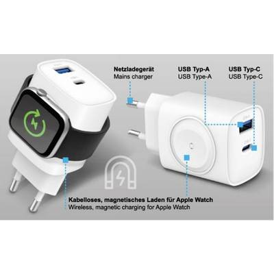 Eaxus Ladestation 3in1 USB-s töltőállomás 1x USB-A, 1x USB-C, #####1x Apple MagSafe Beltér (25684) (25684)