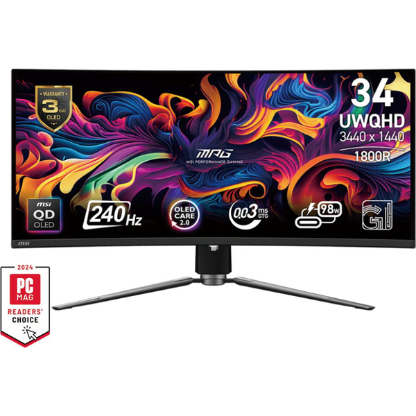MSI MPG 341CQPX QD-OLED компютърен монитор 86,4 см (34") 3440 x 1440 пиксела UltraWide Quad HD QDOLED Черен