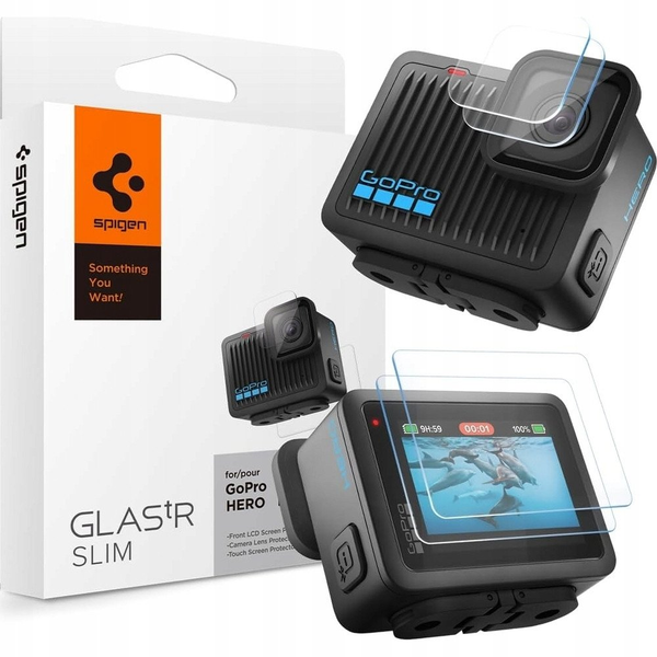 Edzett üveg képernyőre és objektív GoPro Hero 4K-hoz, Spigen Glas.tR Slim