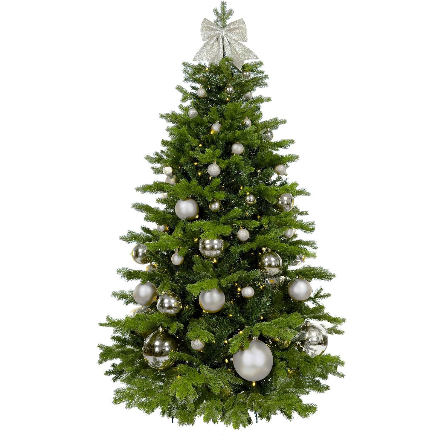 LAALU feldíszített karácsonyfa - Ezüstkarácsony II, 73 dísz, 180 cm (LAU-2410-OZ-180B)