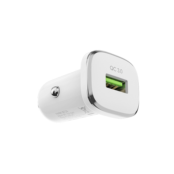 Borofone BZ12A USB-A Autós töltő - Fehér (18W)