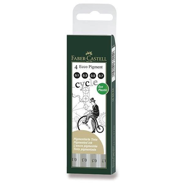 Faber-Castell Ecco Pigment 0,2, 0,4, 0,6, 0,8 mm - 4 darabos készlet (166004)