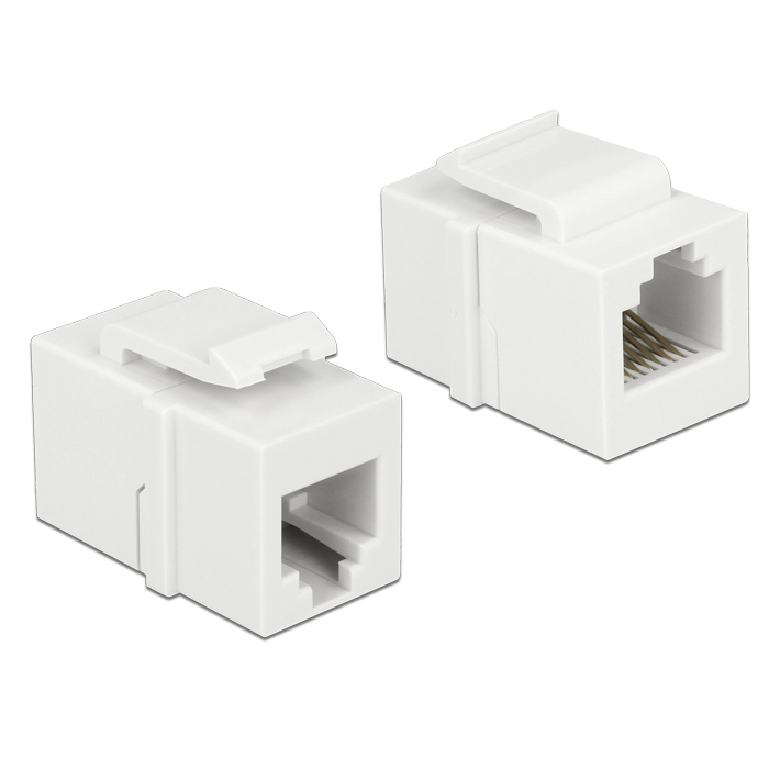 Keystone modul RJ12 samica na RJ12 samica Cat.3, biely Delock 86380