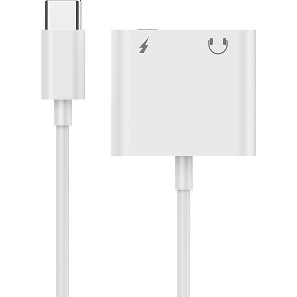 Gembird A-CM-3.5FP-01  USB type-C plug to stereo 3.5 mm audio adapter cable with extra power socket white