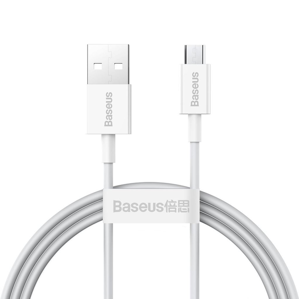 Кабел за данни и зареждане Baseus, Superior Series CAMYS-02, USB към MicroUSB, 1 м, 2A, Бял