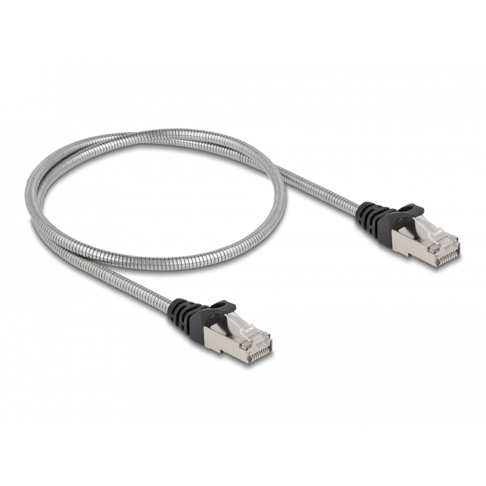 Sieťový kábel RJ45 Cat.6A U/FTP v kovovom plášti 0,5m Delock 80107