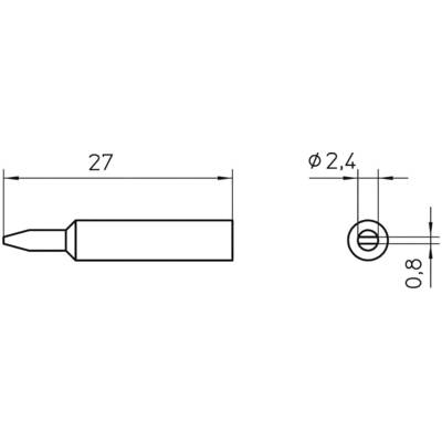 Pákahegy WXP 65-höz, véső, 2,4 mm, Weller XNT B (T0054485799)