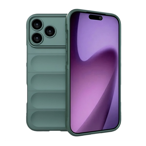 Szilikon telefonvédő (ütésállóság, kameravédő, 3D) SÖTÉTZÖLD Apple iPhone 17 Pro "Gigapack csomagolás" (GP-173654)