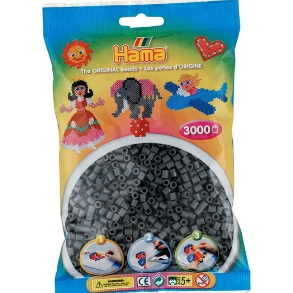Hama Beads Hama Beads 201-71, Grey, Tube bead, 3000 pc(s)