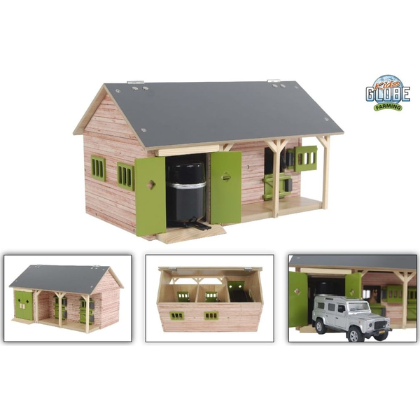 Establo De Caballos Con 2 Boxes Y Almacenaje 1:32 Natural Kids Globe