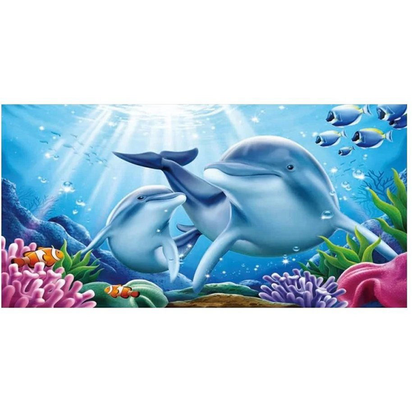Gordon H66 Gyorsan száradó mikroszálas strandtörülköző, delfin, 100 × 180 cm