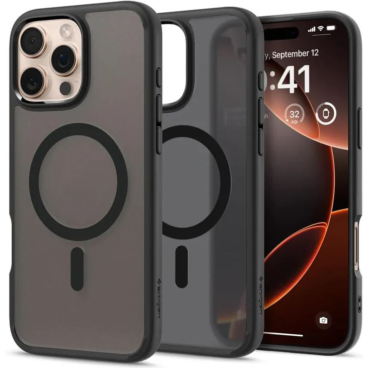 Spigen Ultra Hybrid MagFit Frost iPhone 16 Pro Max tok füstszínű-fekete (ACS08003) (ACS08003)