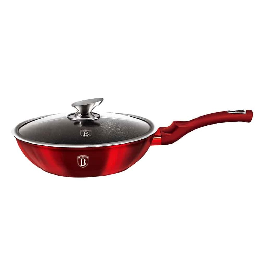 Berlinger Haus Metallic Line Burgundy Edition wok fedővel 28cm (BH/1265N) (BH/1265N)