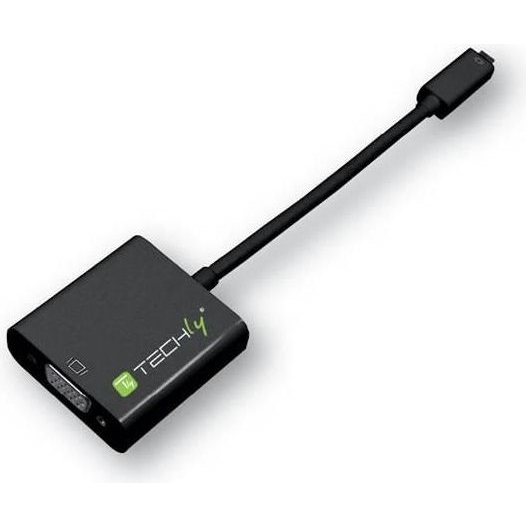 Techly IDATA HDMI-VGA5 videokabel adapter VGA (D-Sub) HDMI Type D (Micro) Sort