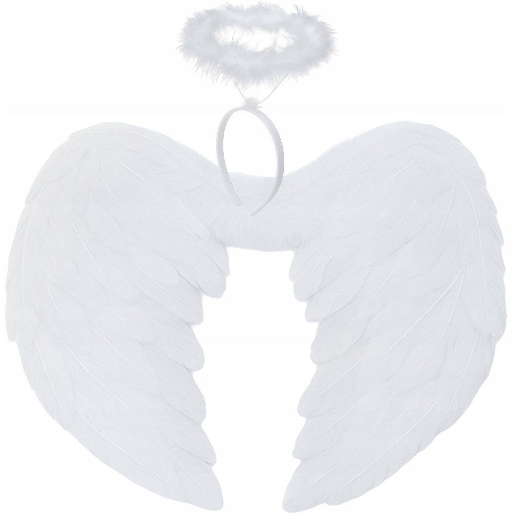 Ruhhy Angyalszárny, fejpánt és glória szett, 3 db, fehér (5900779959385)
