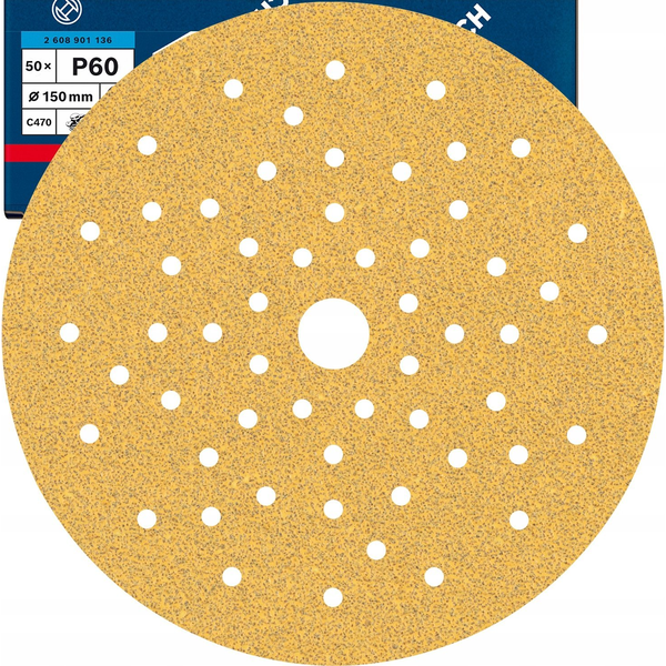  Bosch Bosch Expert C470 sanding sheet, 150mm, K60 multi-hole (50 pieces, for eccentric sanders)